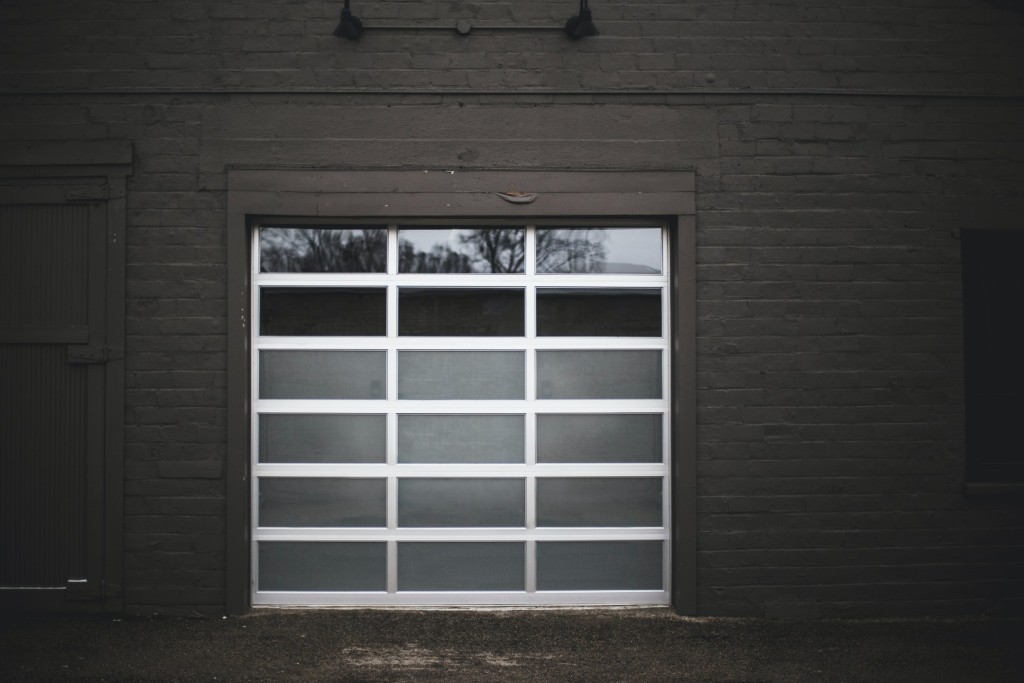 Garage door with glass.