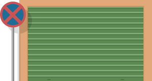 An illustration of a classic garage door