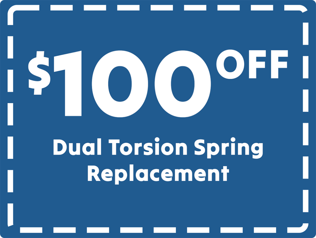 $100 off dual garage door torsion spring replacement