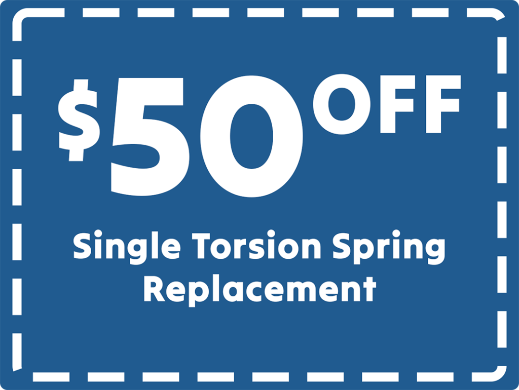$50 off single garage door torsion spring replacement